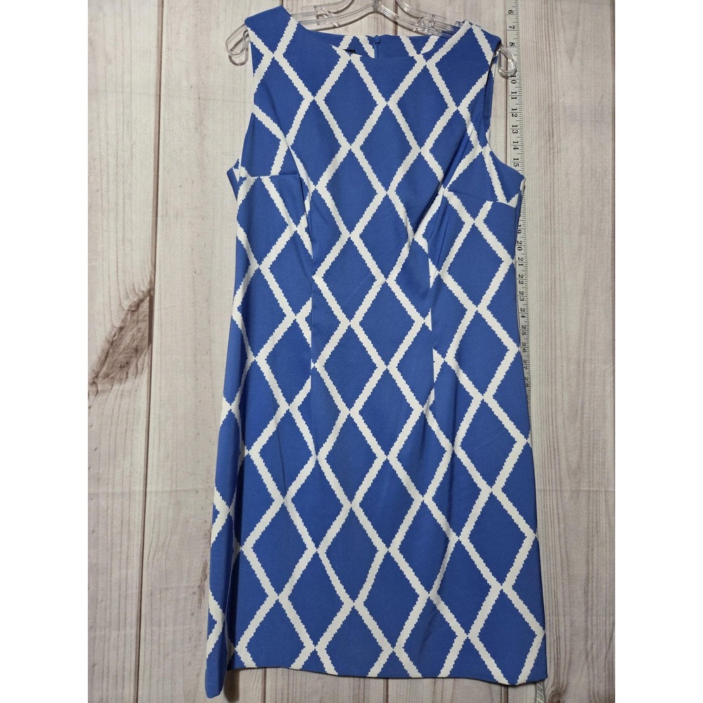 ALYX Dress Womens 12 Sheath Sleeveless Midi Career Diamond Pattern Workwear